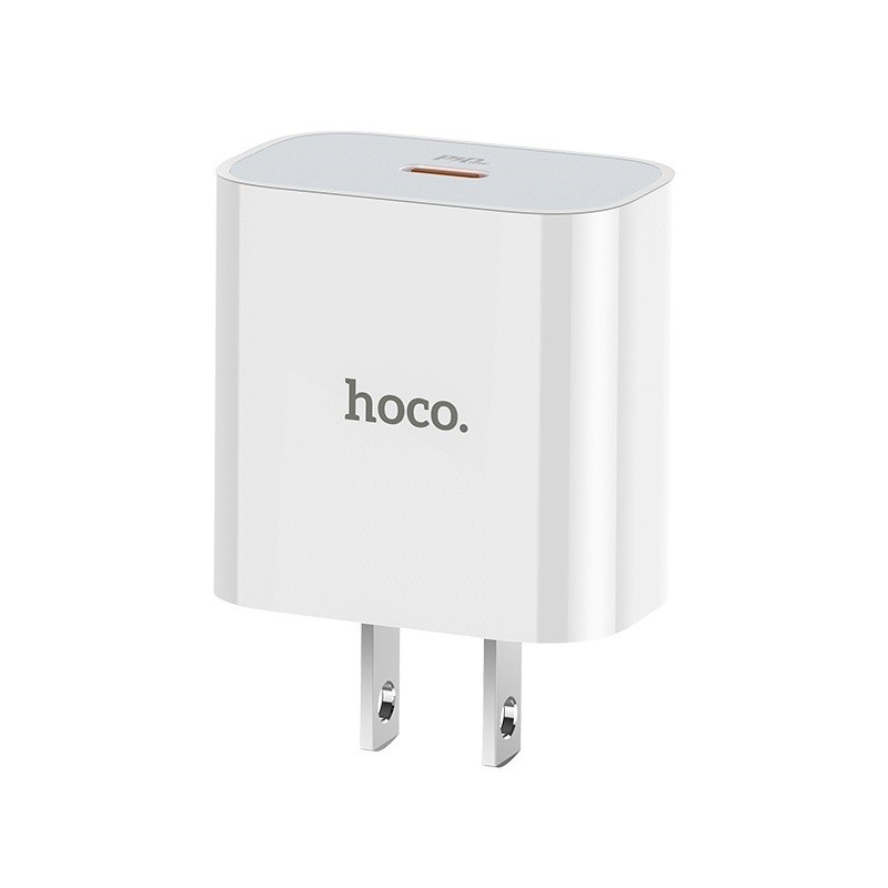 Củ sạc nhanh 3A Hoco PD20W vật liệu PC cao cấp kèm cổng Type-C chuôi dẹt cho Smartphone - Hàng chính hãng