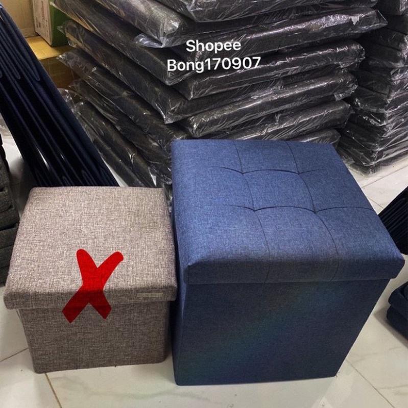 Ghế Đôn Kiêm Hộp Đựng Đồ Chất Vải Oxford 600D Cao Cấp Kích Thước 39x39xcao 40cm