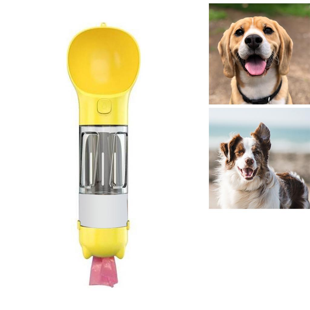 4 In 1 Dog Water Bottle Dispenser Bowl Feeder For Walking Hiking Blue