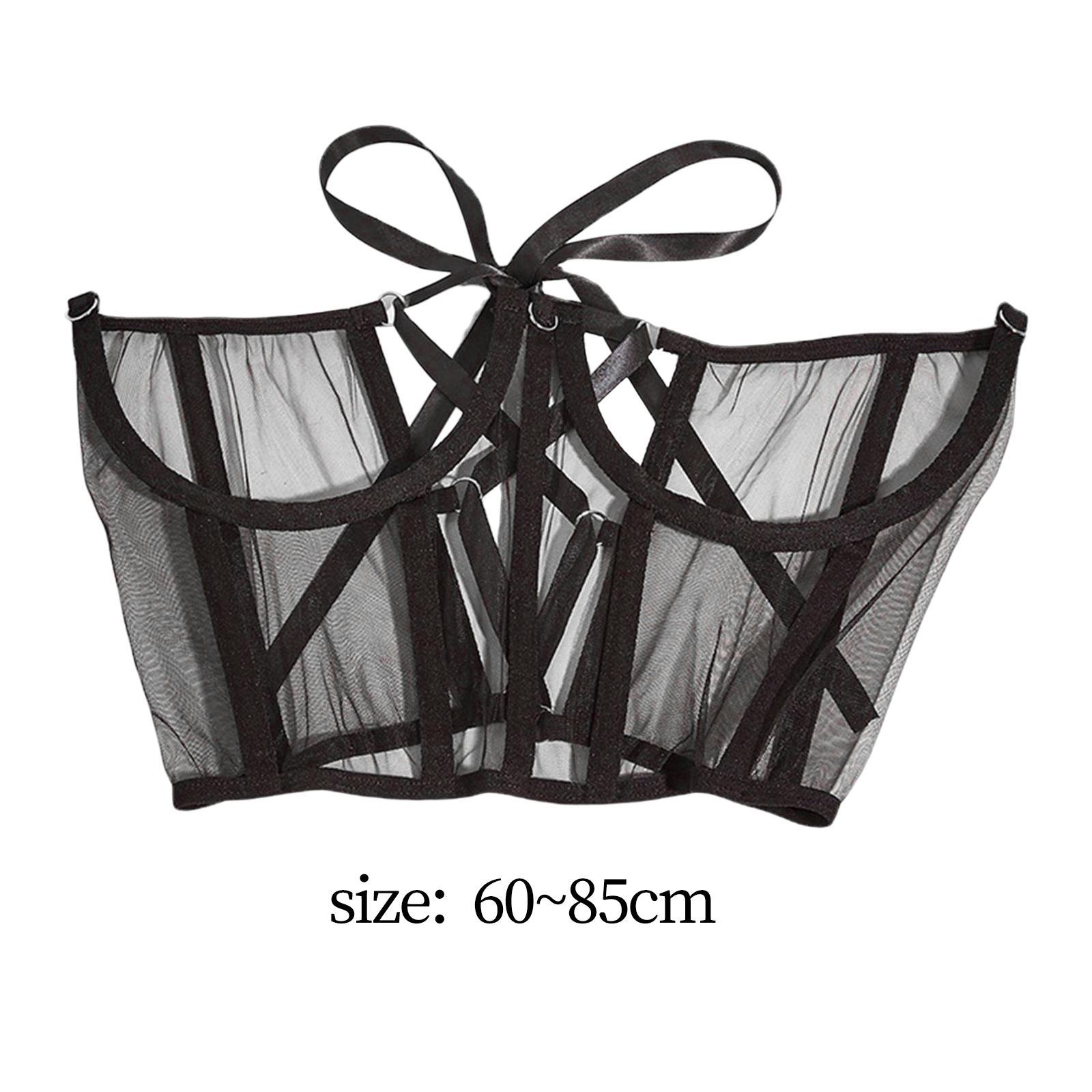 Fashion Women Lace up Corset Waist  Wide Belt for Costume Christmas Black