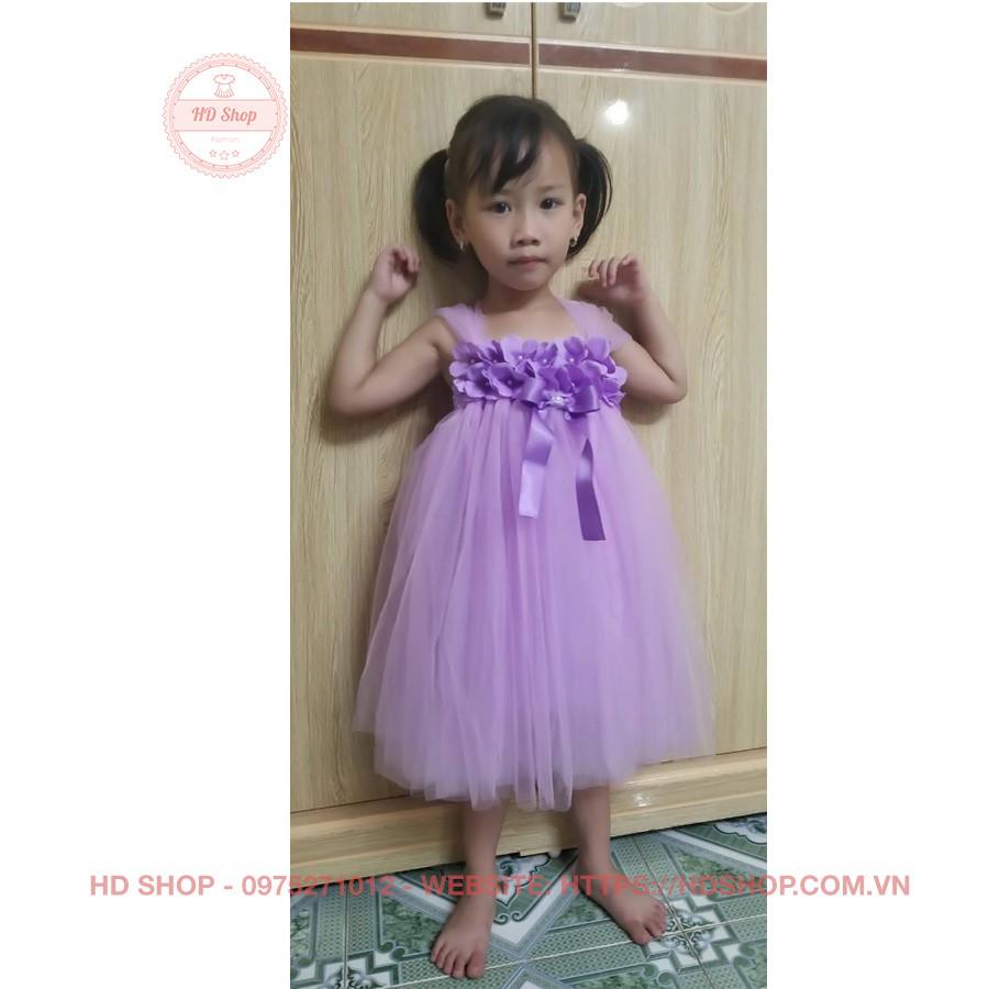 Đầm công chúa cho bé ️️ Đầm công chúa cho bé tím nhạt hoa tú cầu