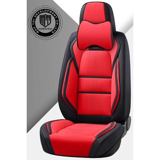 Bộ 5 ghế lót ô tô, Mẫu đủ mảu 7 sự lựa chọn, thêm 2 gối, chất da cao cấp, May đường vân dập nổi 3D xu hướng thể thao