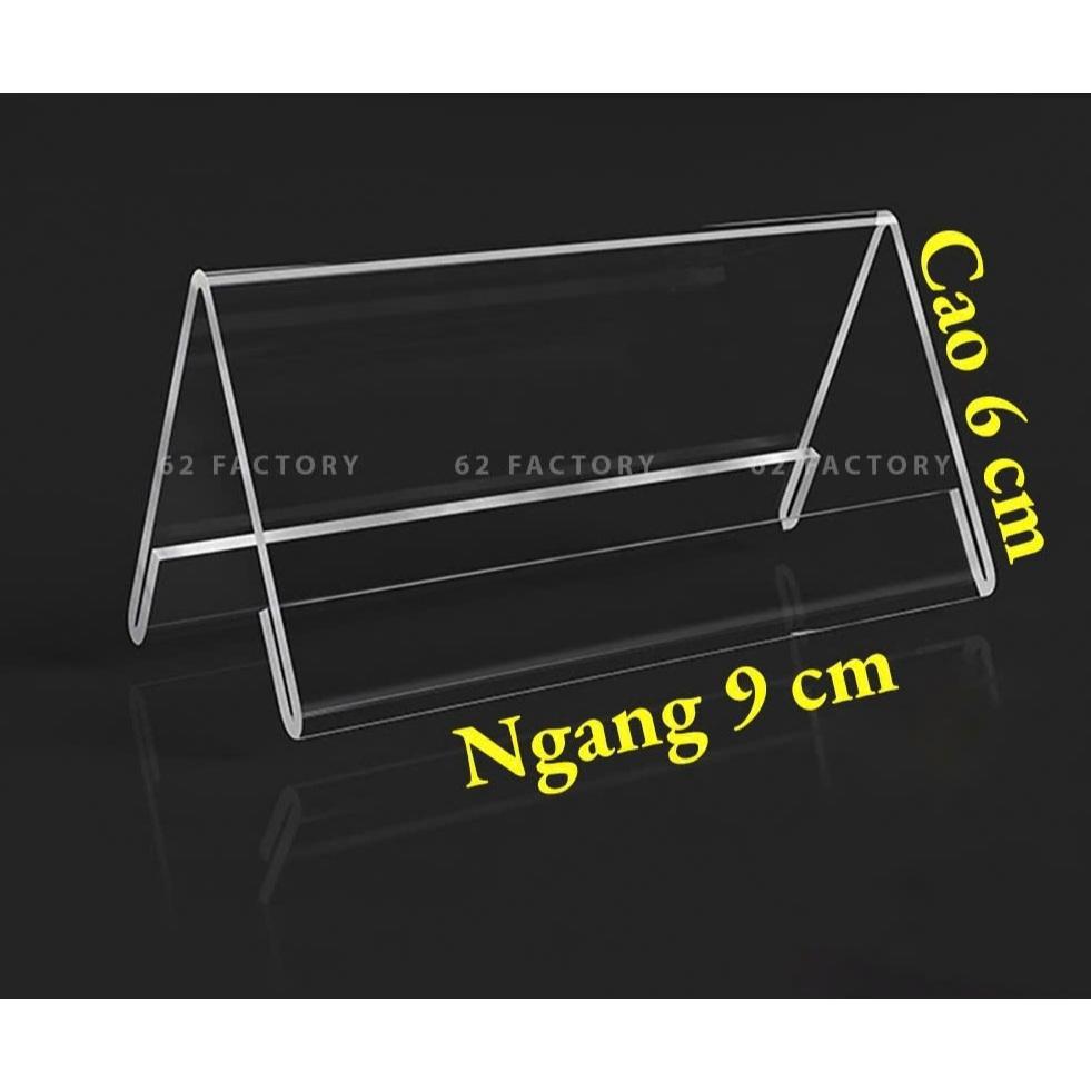 Combo 10-50 cái 6x9cm, Kệ mica chức danh, bảng tên học sinh, menu mica chữ A 2 mặt, bảng giá, tên sản phẩm
