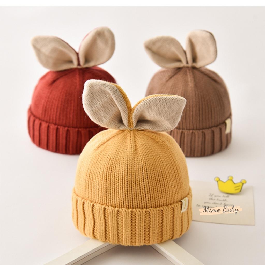 Mũ nón len beanie mùa đông gắn tai thỏ dễ thương cho bé ML198 Mimo Baby