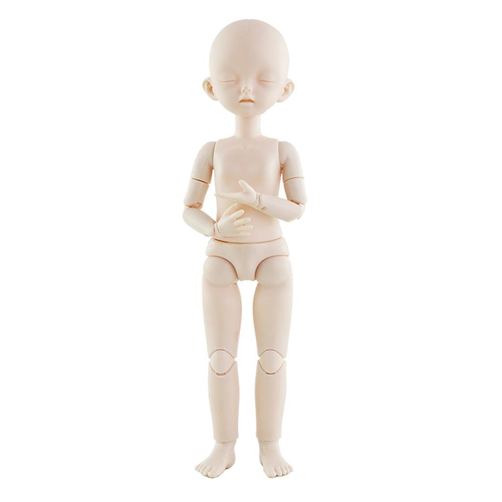 White Skin 1/6 Jointed Ball Dolls BJD Doll Body with Sleep Eyes with Head Part