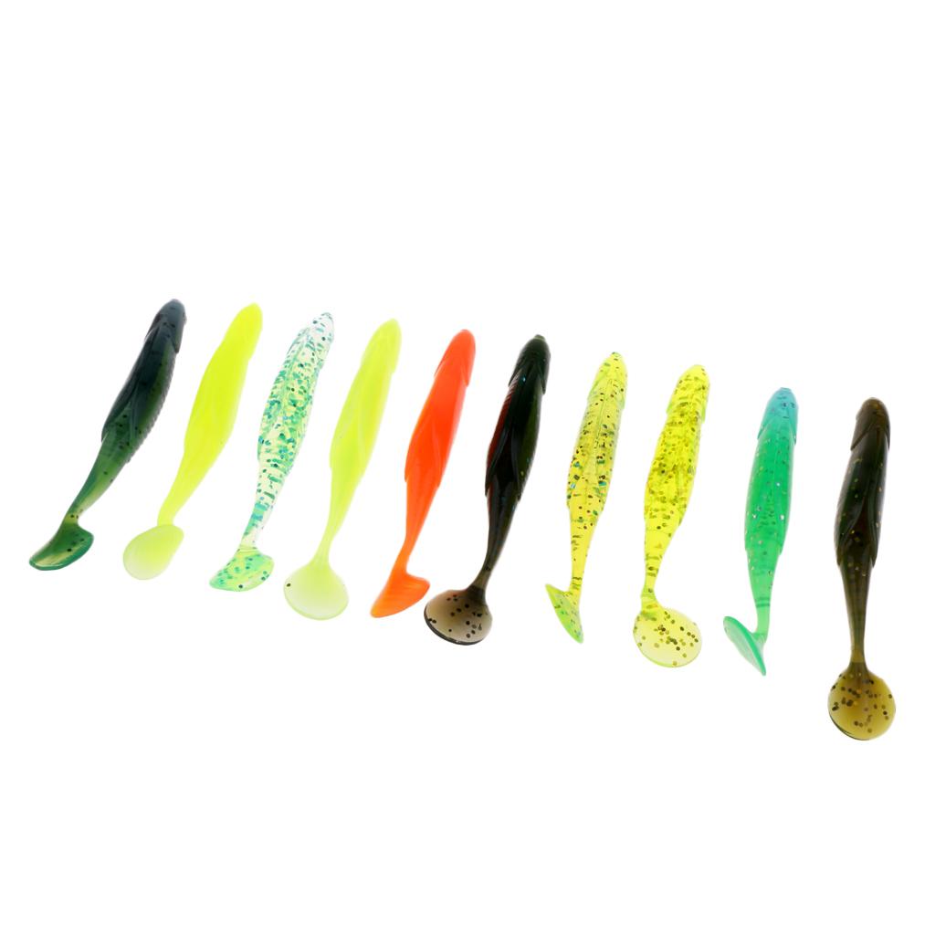 10Pcs Artifical Soft Plastic Vivid Fishing Worm Bionics Sea Bait Lures 6g