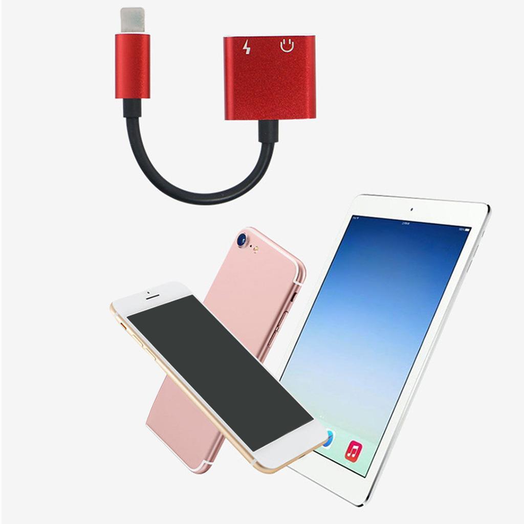 2 in 1 Headphones Adapter Audio Charging Splitter Cable for iPhone iPad