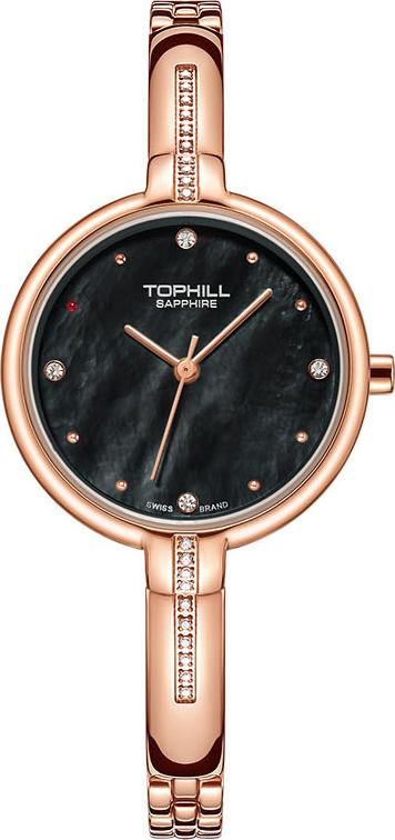 Đồng hồ nữ thời trang mặt xà cừ đính đá Thụy Sĩ TOPHILL TS012L.S3137
