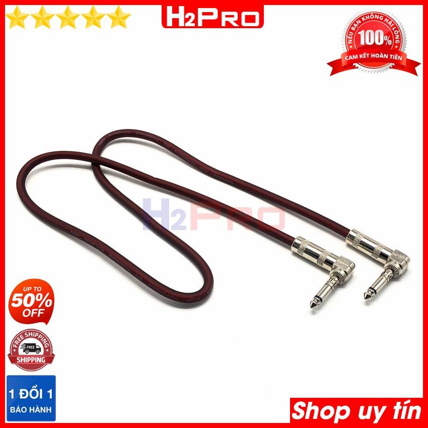 Dây jack 6 ly 2 đầu góc vuông H2Pro cao cấp dài 1m (1 dây), dây 2 đầu 6 ly hàng tự làm chống sôi-nhiễu-âm thanh ra sáng