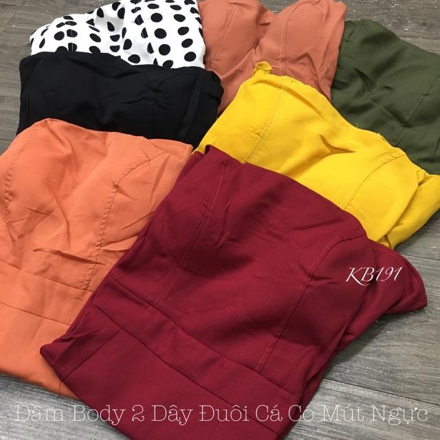 Đầm Body 2 Dây Đuôi Cá Có Mút Ngực