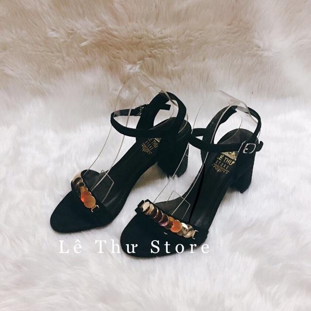 Giày cao gót sandal 7 phân bản đồng tiền LT