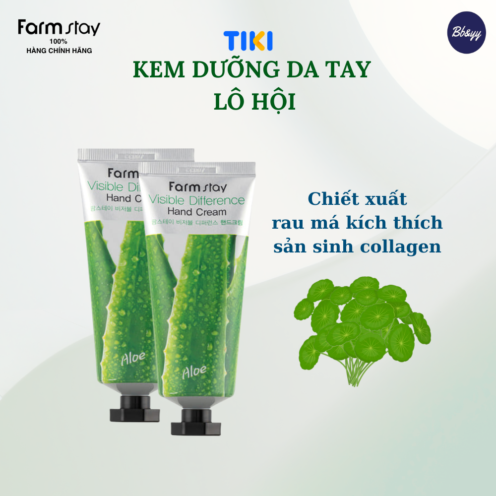 Kem Dưỡng Da Tay Lô Hội _ Farmstay Visible Difference Hand Cream Aloe
