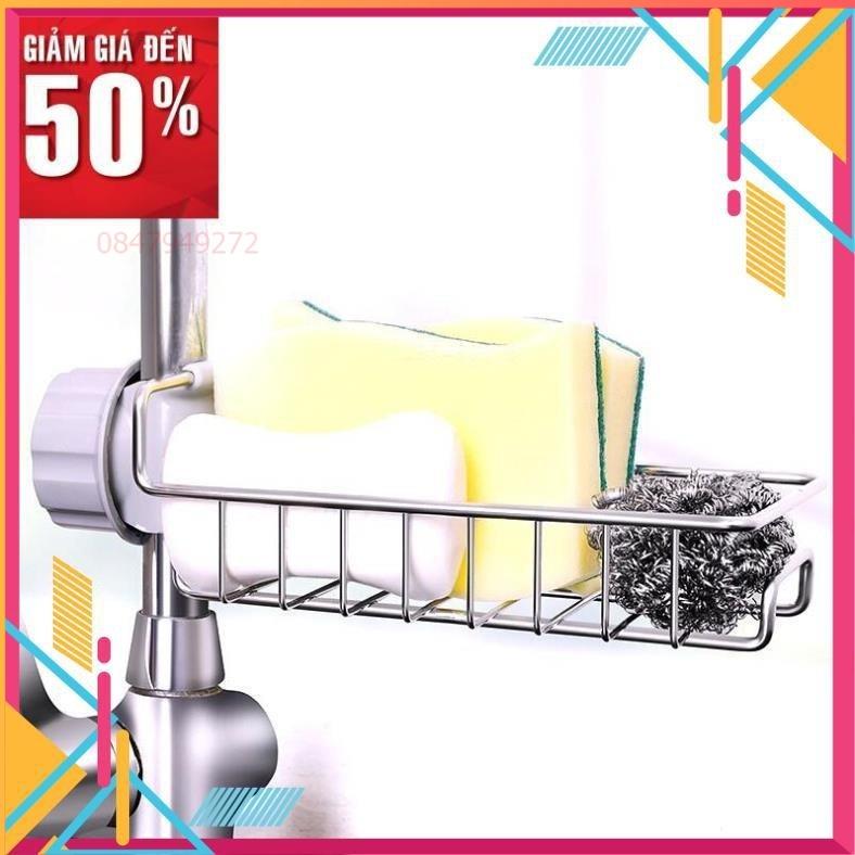 Giá để treo vòi nước gắn lavabo thông đa năng minh khay kệ inox đựng đồ phòng tắm nhà bếp trang trí đẹp
