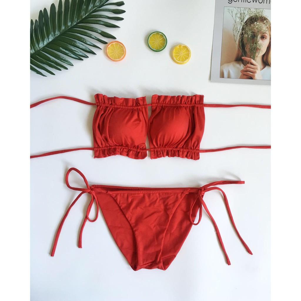 Bikini viền bèo cúp ngang(7 màu)
