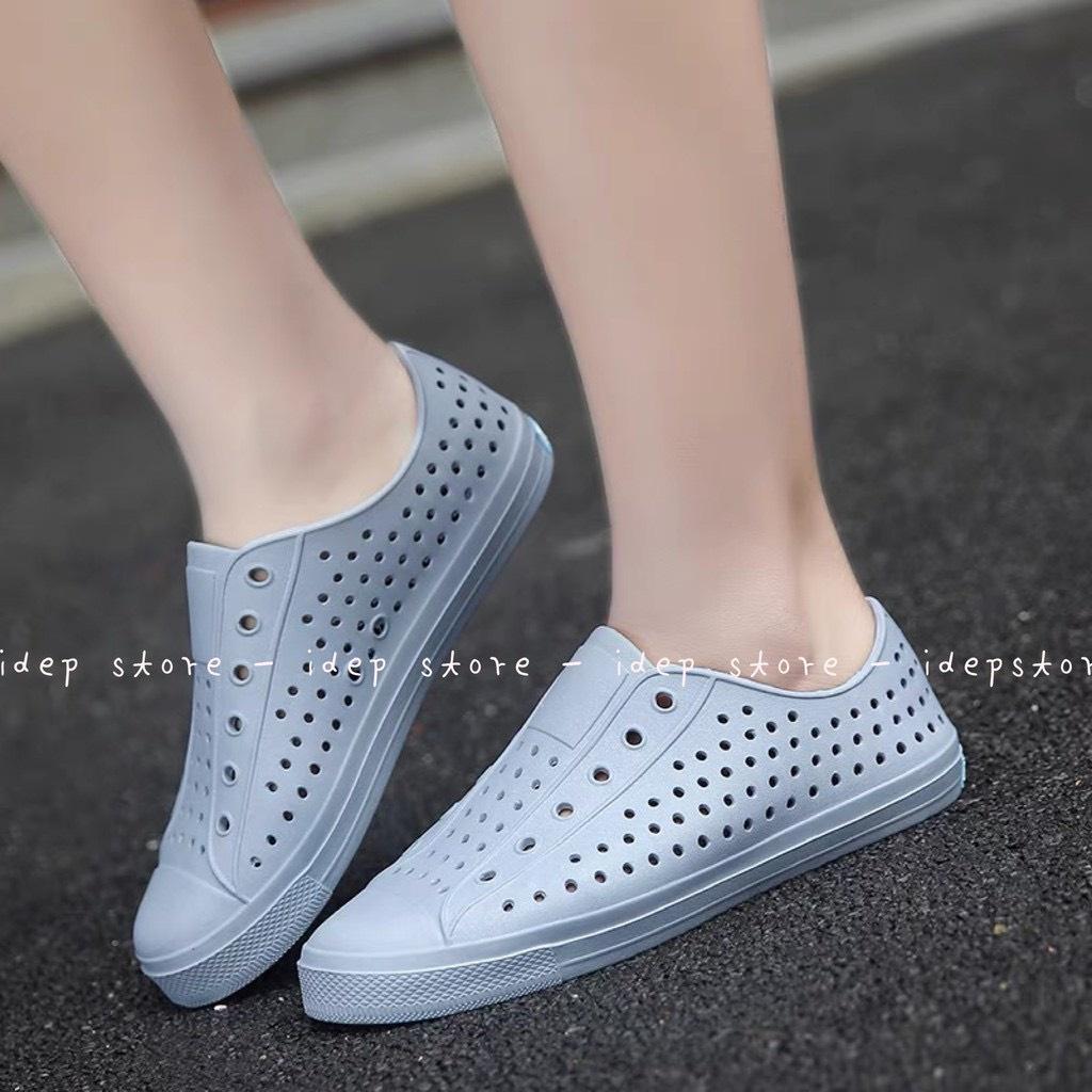 Giày sneaker nhựa nam đi mưa siêu nhẹ siêu mềm nhiều lỗ thoáng khí siêu mát siêu êm chống nước - GL025