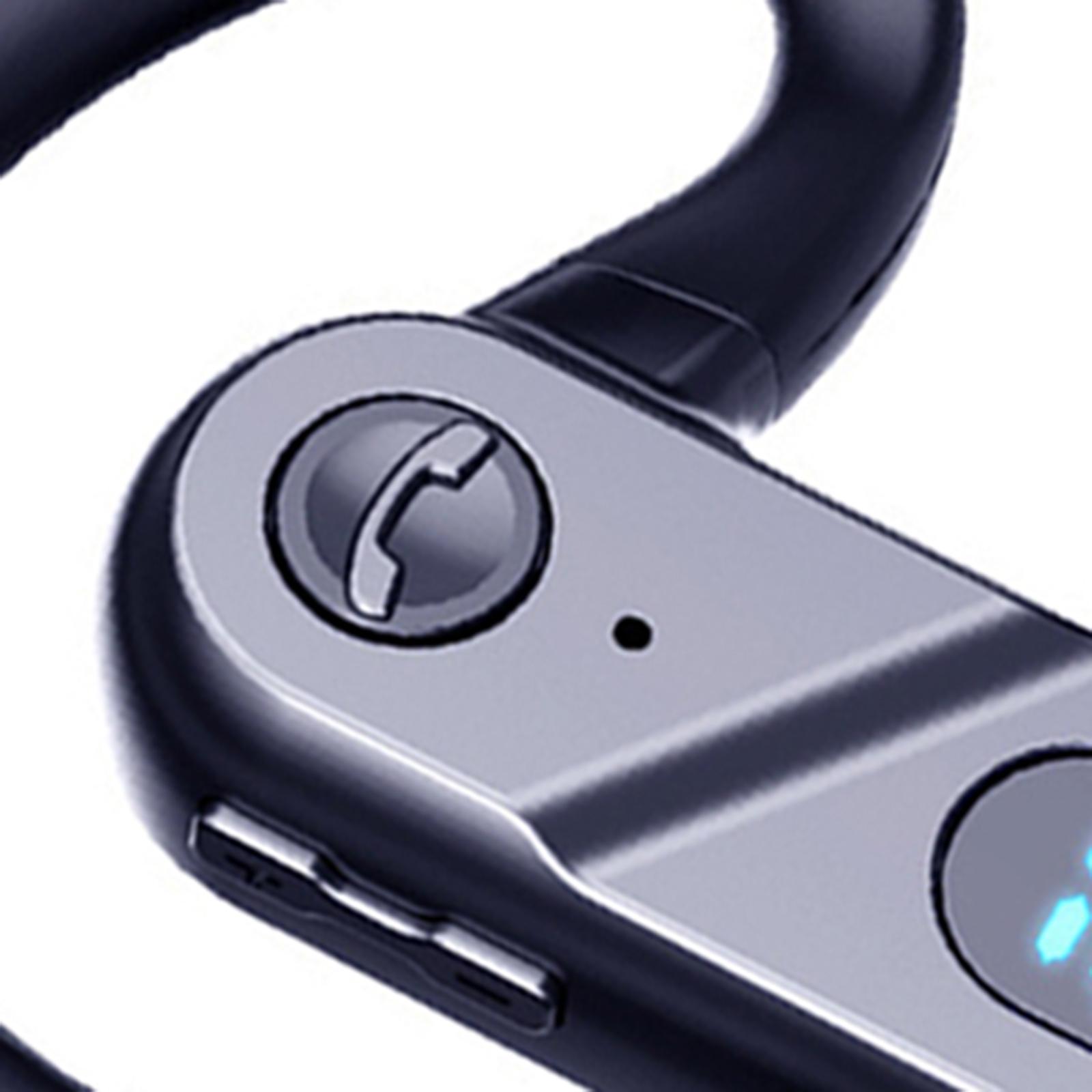 Single Ear Bluetooth Headset with Mic Noise Cancelling Earbuds Waterproof for Office