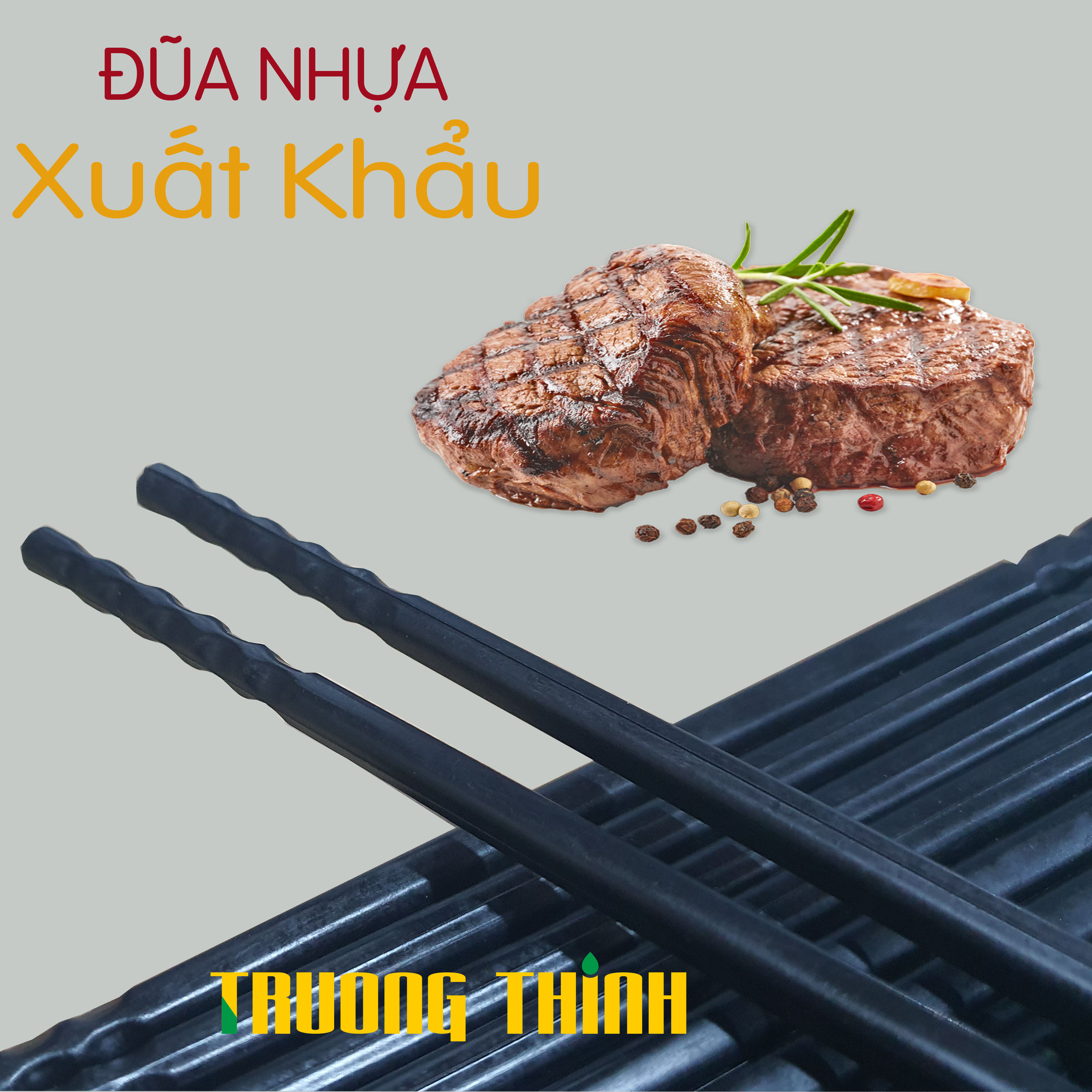 Đũa Nhựa Đen Xoắn Cao Cấp 2 Đầu Chống Trơn Trượt Sang Trọng Chất Lượng Kháng Khuẩn Chịu Nhiệt Cao Trường Thịnh 10 đôi.