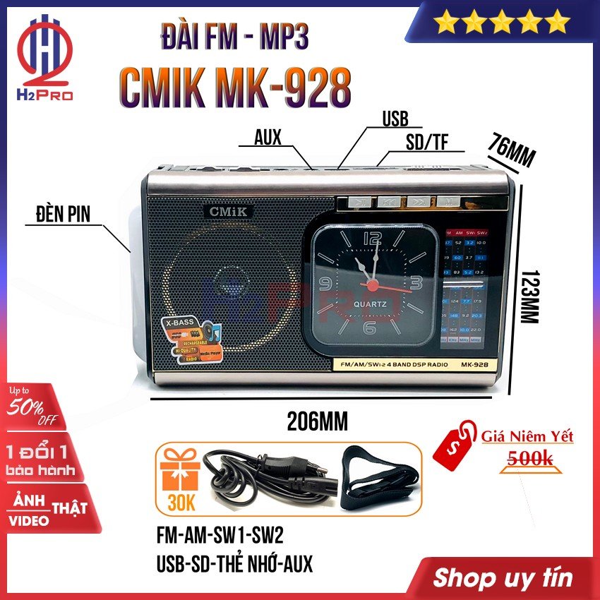 Đài Radio CMIK - 928  .Đài FM Siêu Bền đẹp Làm Quà Tặng Cho Ông Bà Hàng chính hãng