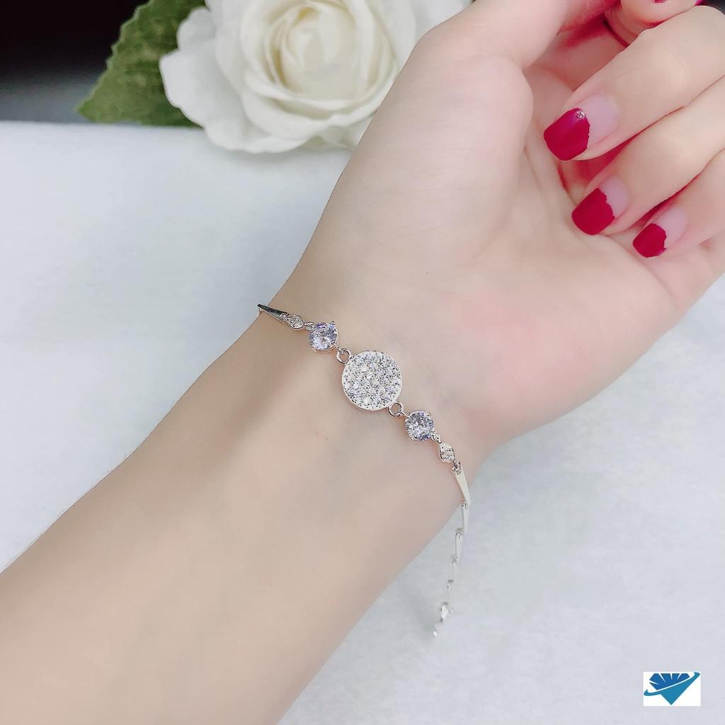 Lắc tay nữ bạc ta mặt đá MS09a