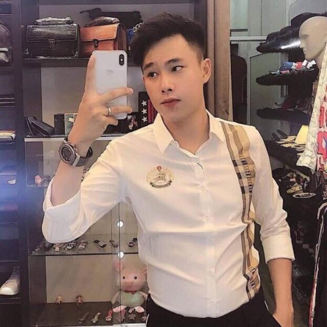 Áo sơ mi nam dài tay cao cấp họa tiết sọc nâu BR
