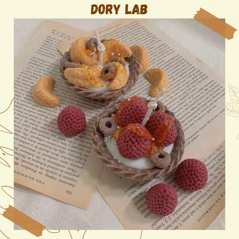 Nến Thơm Bánh Trứng Trái Cây Không Khói Handmade, Phụ Kiện Decor, Quà Tặng - Dory Lab