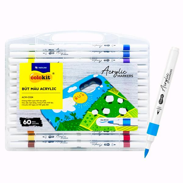 Hộp 60 Bút Màu Acrylic Marker 1 Đầu Brush - Colokit ACM-C024
