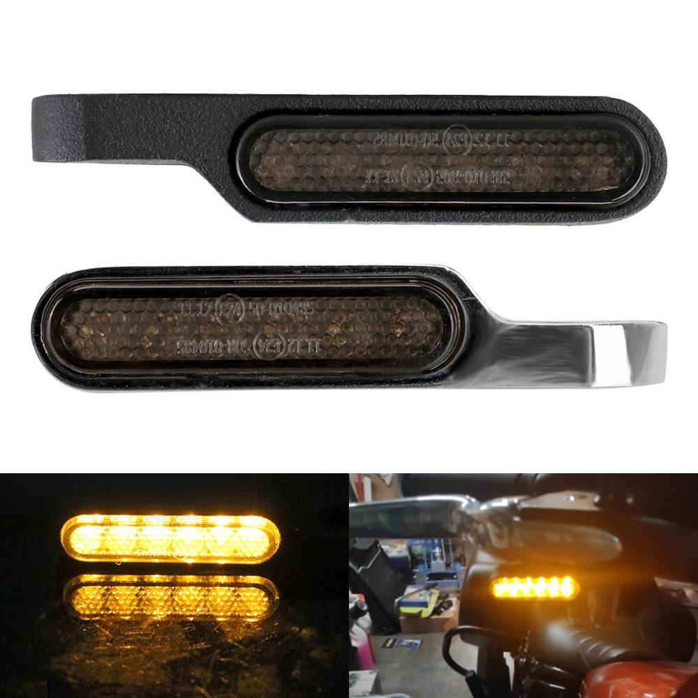 Set 2 đèn LED tín hiệu màu hổ phách DC 12V gắn tay lái xe máy Cafe Racer Scooter ATV