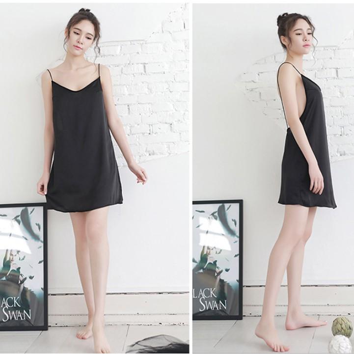 Váy ngủ 2 dây lụa satin siêu quyến rũ