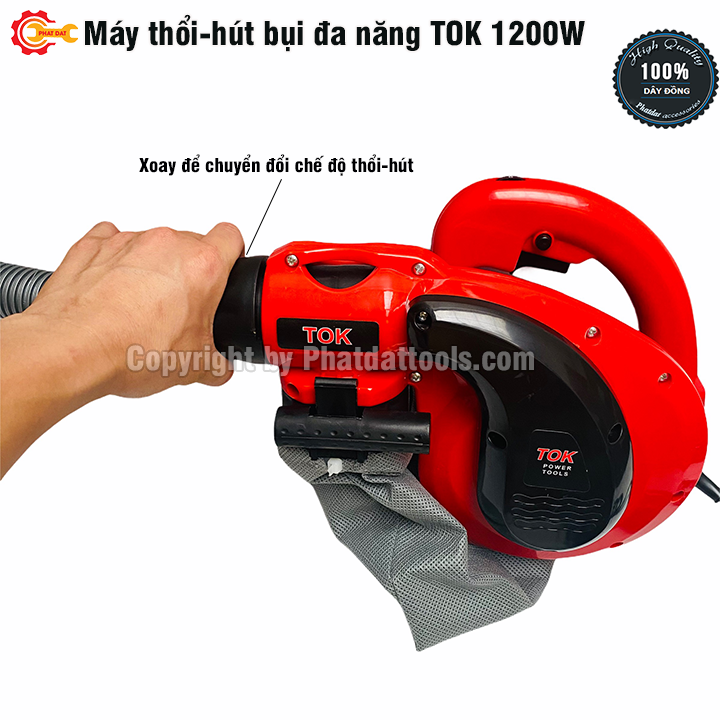 Máy thổi hút bụi 2 chức năng TOK 1200W - Hút thổi siêu khỏe - Bảo hành 6 tháng