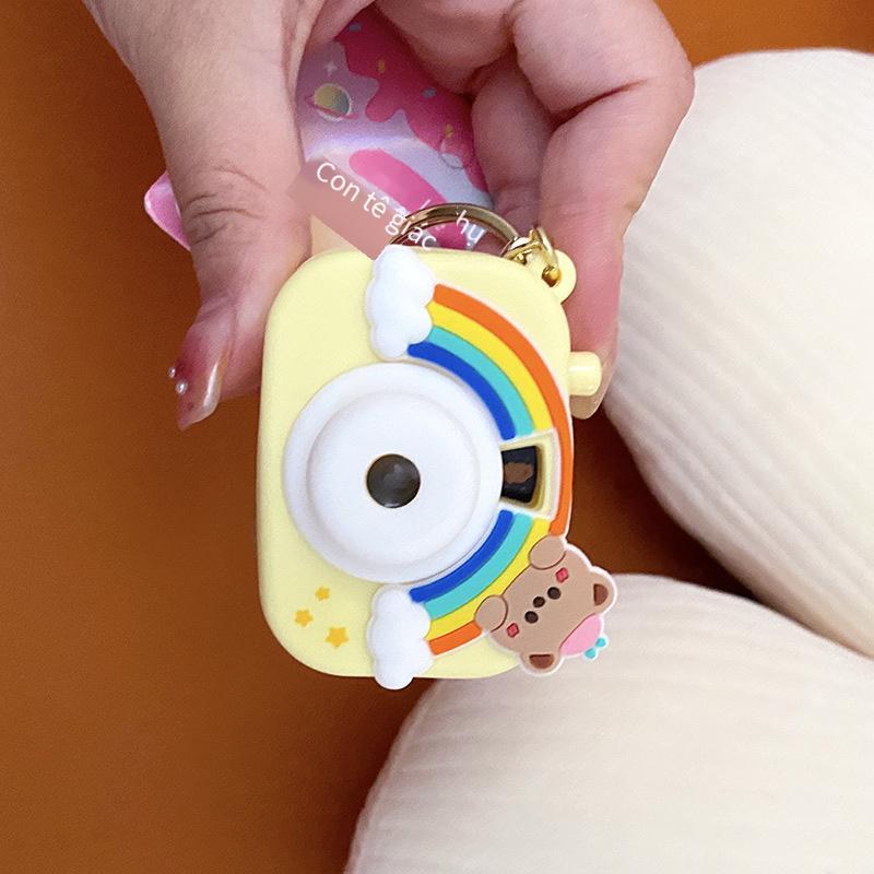 Đảm Bảo Chất Lượng Ủy Quyền Dễ Thương Dễ Thương Cầu Vồng Máy Chiếu Camera Móc Khóa Cặp Đôi Học Tinh Tế Mặt Dây Chuyền Móc Khóa Nữ
