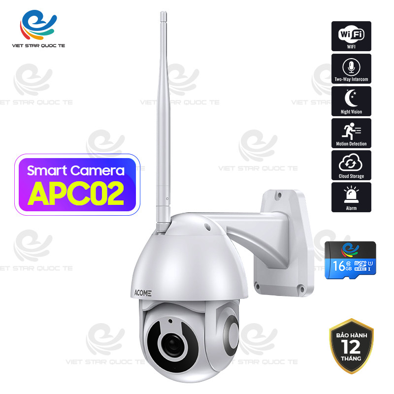 Camera Wifi Ngoài Trời Chống Nước ACOME, Độ Phân Giải 1080P, Dùng APP ACOME IOT - Hàng Chính Hãng