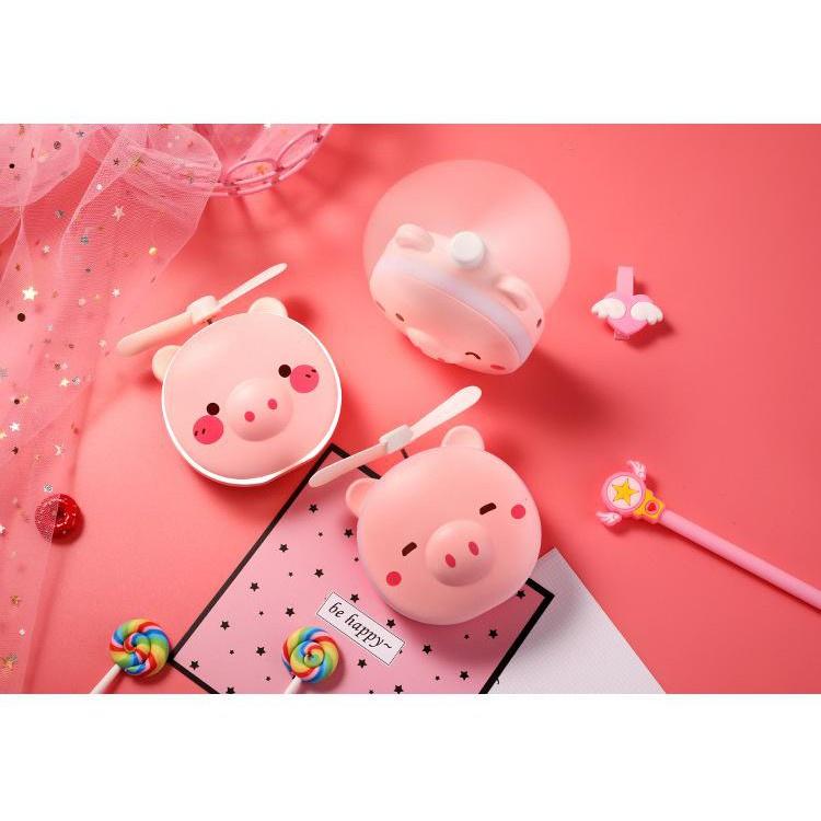 Quạt Heo Cute Kèm Gương Siêu Xinh - GOOD DEAL