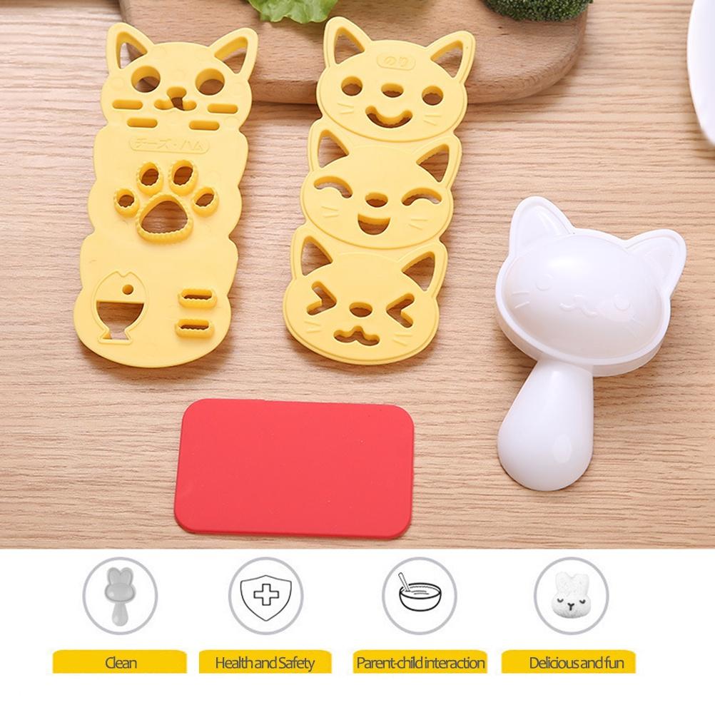 DIY Rice Ball Mold Set Sushi Maker Cat Shaped Food Ball Mold Sushi Making Tray Kitchen Tools ELEN