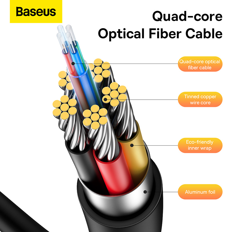 Cáp HDMI Siêu Nét 4K Baseus High Definition Series Optic Fiber HDMI to HDMI 4K Adapter Cable (Hàng chính hãng