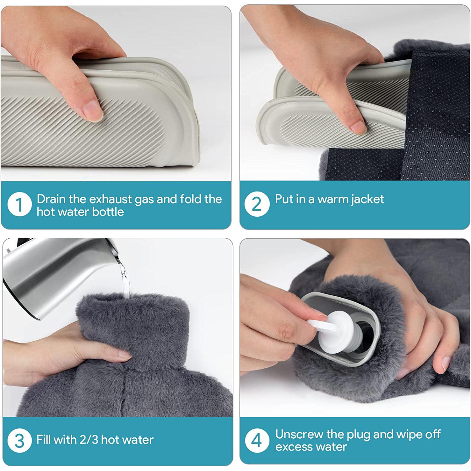 2 trong 1 chai nước nóng cho bàn chân, chai nhiệt 2.0L không có điện, chân mềm và ấm cho phòng khách văn phòng phòng khách