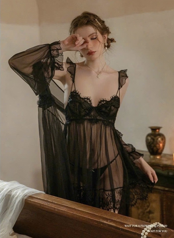 Váy Ngủ Ren Hai Dây Babydoll (Không kèm áo choàng) - B.Lingerie