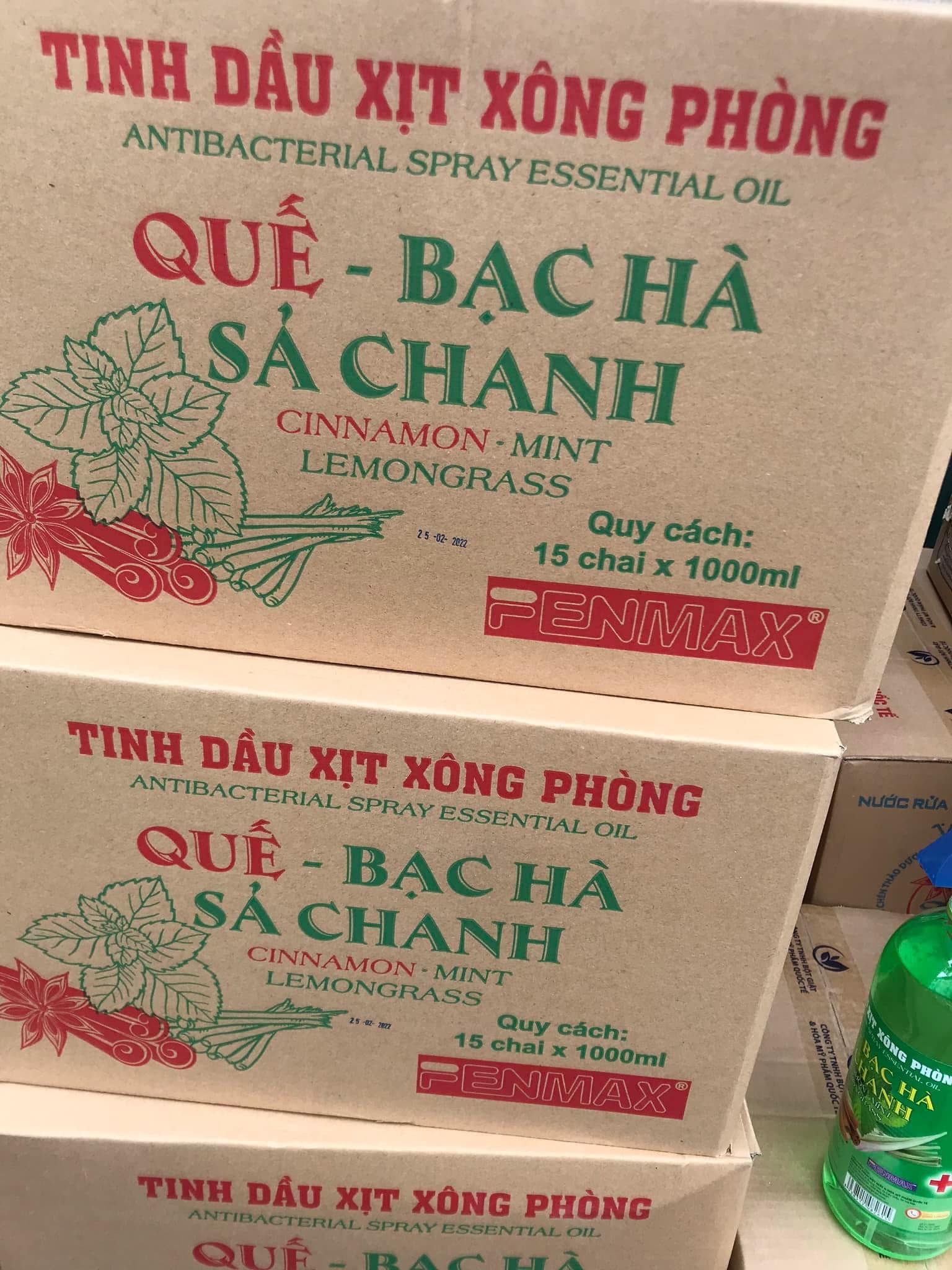 XỊT XÔNG PHÒNG HƯƠNG QUẾ, BẠC HÀ, SẢ CHANH - 1000ML