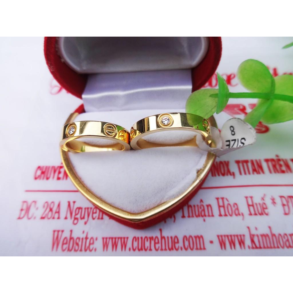 Nhẫn Cặp Cati Đính Xoàn Titan Cao Cấp