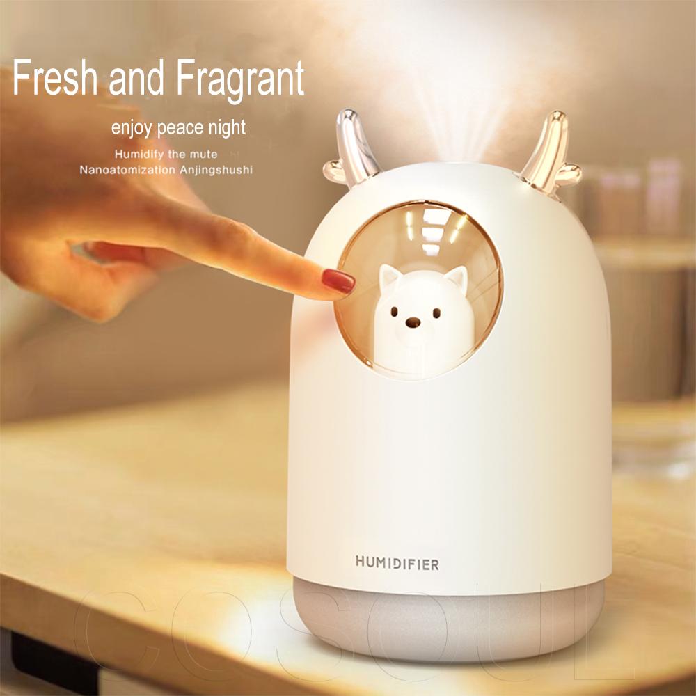Máy Tạo Độ Ẩm Không Khí Máy Khuếch Tán Tinh Dầu Chăm Sóc Da Nano Công Nghệ Phun Sương Tạo Ẩm Hình Ếch Con Phun Sương Tạo Có Đèn LED Đèn Ngủ Văn Phòng Nhà