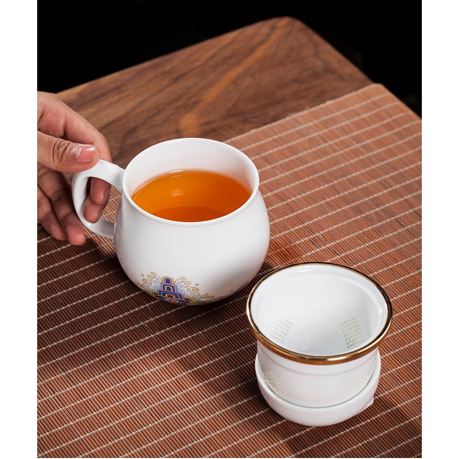 Cốc Uống Trà Hình Mèo Thần Tài Xinh Yêu