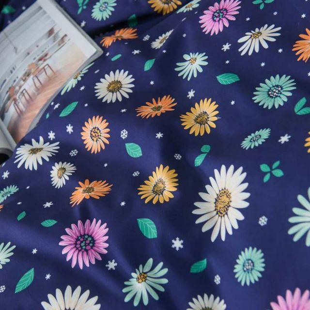Bộ Chăn Ga Gối Hoa 7 Mầu Cotton Poly