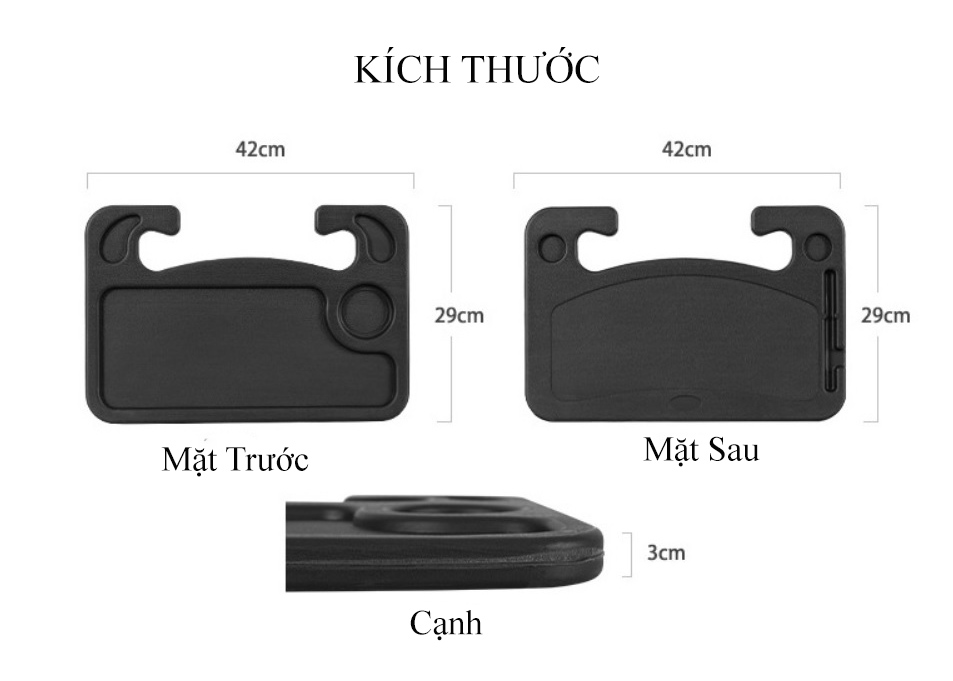 Khay Tiện Ích Gắn Vô Lăng Trên Ôtô - Để Laptop, Đọc Sách, Để Đồ Ăn️ - Bền Đẹp Tính Thẩm Mỹ Cao - Có Video