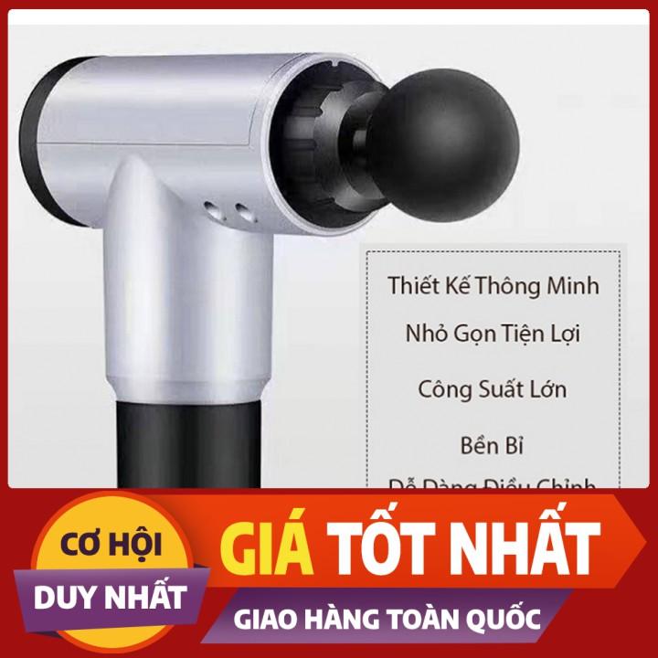 Máy Massage 6 Chế Độ  4 Đầu Fascial Gun Trị Nhức Mỏi Vai Gáy,Đau Giãn Căng Cơ.....