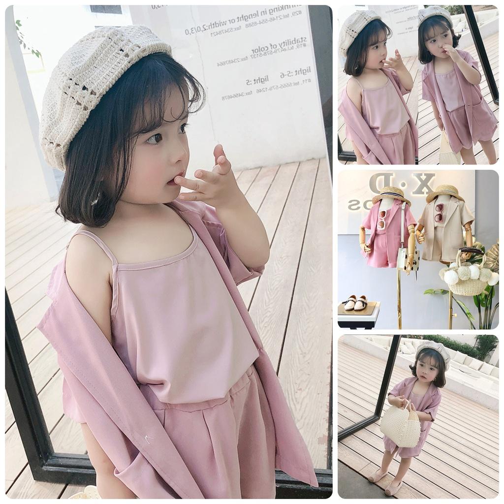 AK55 Size90-130 Set vest bé gái Thời trang trẻ Em hàng quảng châu