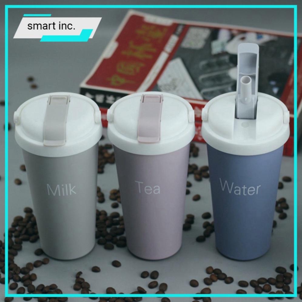 Ly Giữ Nhiệt Coffee Bình Cốc Giữ Nhiệt Có Ống Hút Inox 500ml
