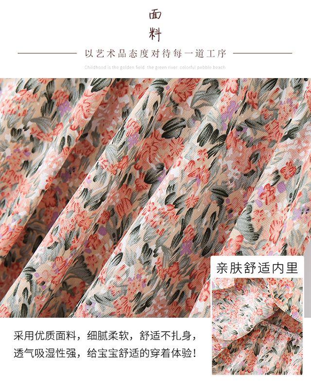DONGSHOP HOT Cô gái ăn mặc mùa hè trang phục mùa hè 2022 tây váy công chúa cô gái hoa đầm đầm chiffon váy mùa hè