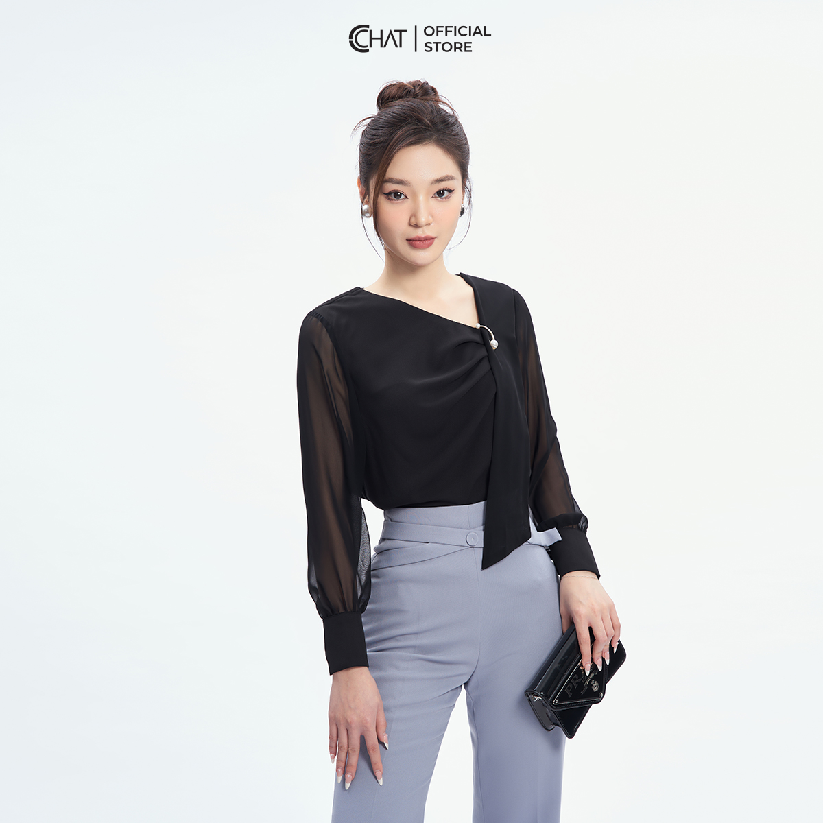 Quần Ống Rộng  Hai Đai Chéo Chất Liệu Tuytsi Cao Cấp 13QDS2012ET