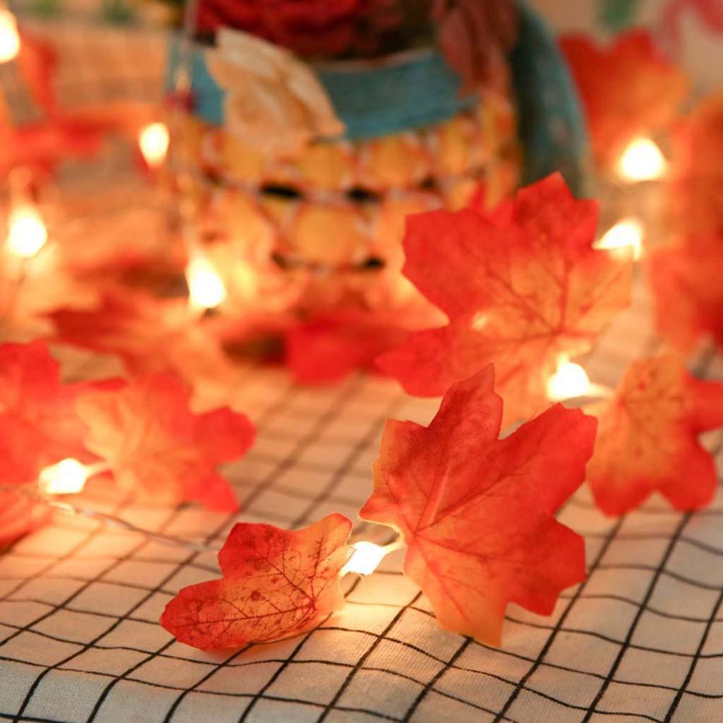 Christmas Lights Maple Leaf Lights 20-LED Fairy Lights Holiday Decoration