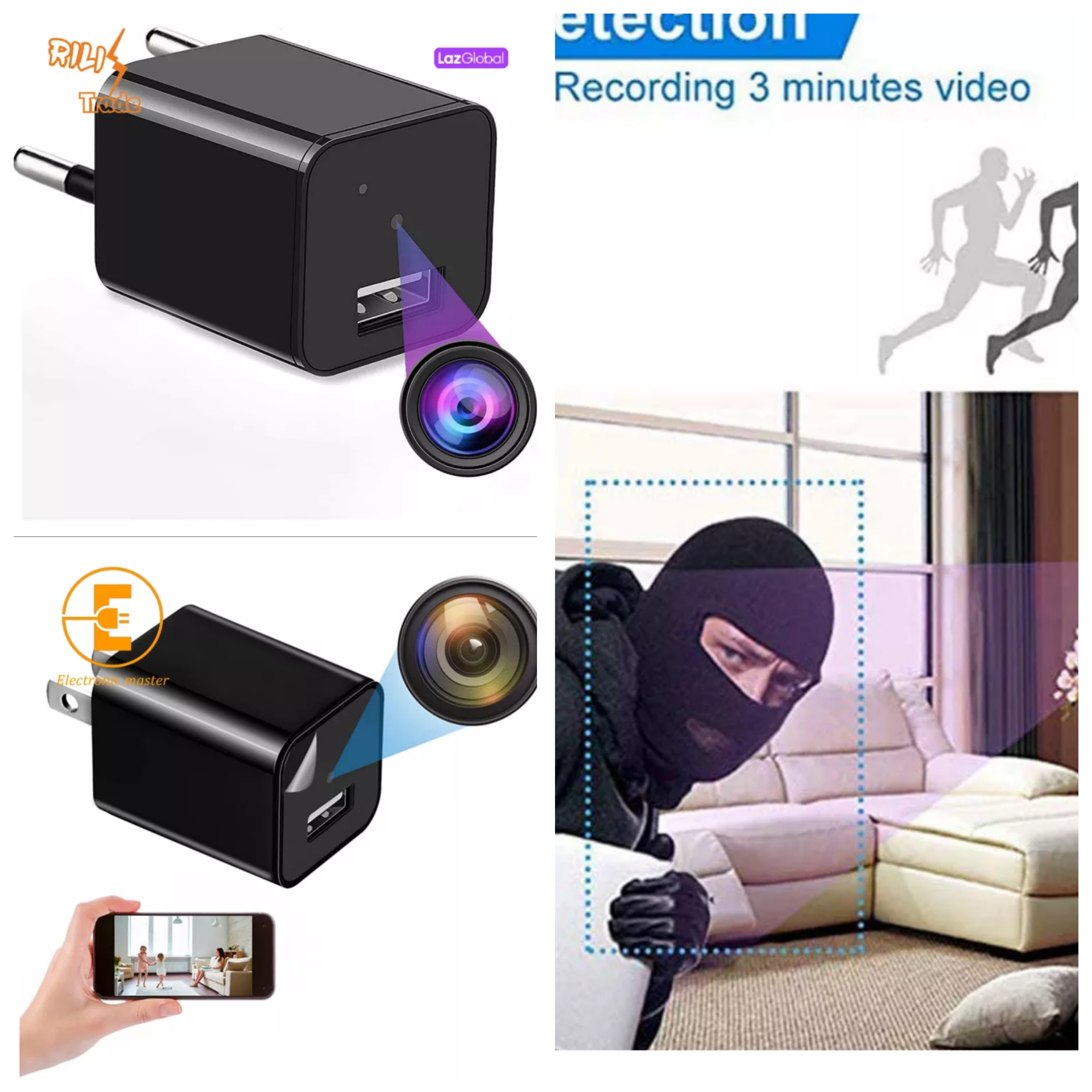 1 KAMERA QUAN SAT KẾT NỐI WIFI MINI KIÊM SẠC ĐIỆN THOẠI GHI HÌNH SẮC NÉT HÀNG CAO CẤP