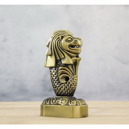 Mô hình sư tử biển Merlion cao 15.5 cm - Màu vàng rêu